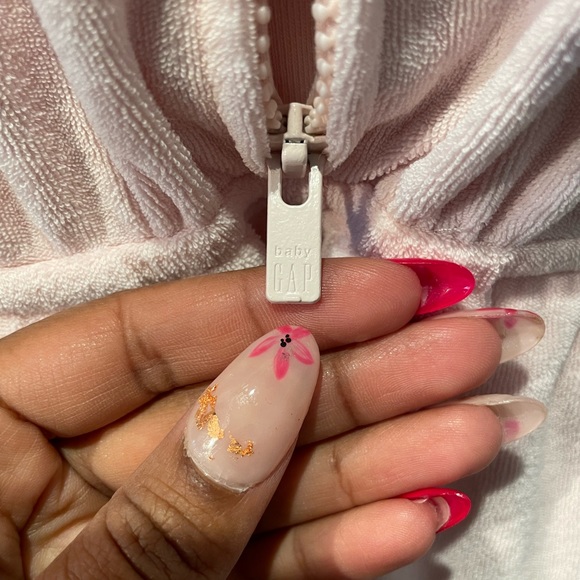 Baby GAP Pink Terry Romper with Unicorn Hood 18-24 months - Picture 6 of 7